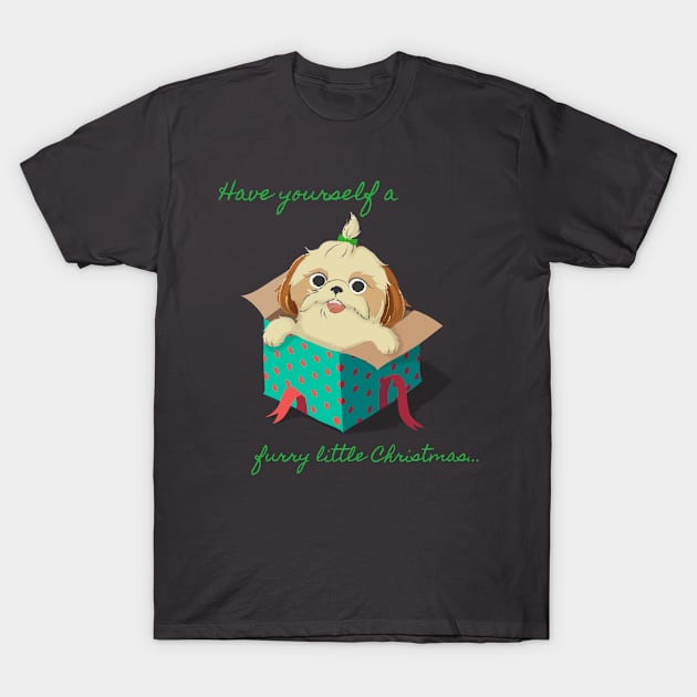 Have Yourself A Furry Little Christmas (Have Yourself A Merry Little Christmas) Christmas Present Dog T-Shirt by LoveofDog